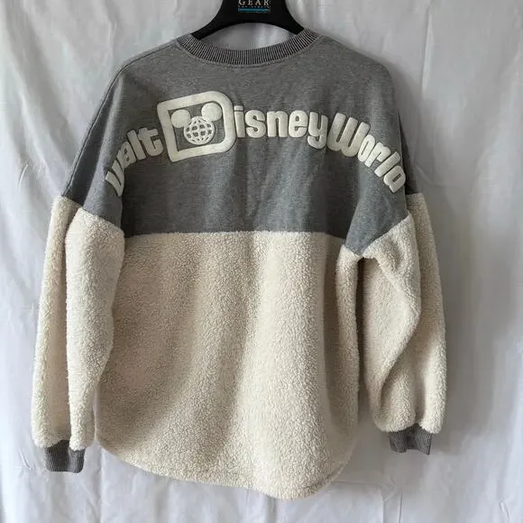 Walt Disney World Spirit Jersey Womens Medium Gray Sherpa Fleece Sweatshirt - Picture 3 of 6
